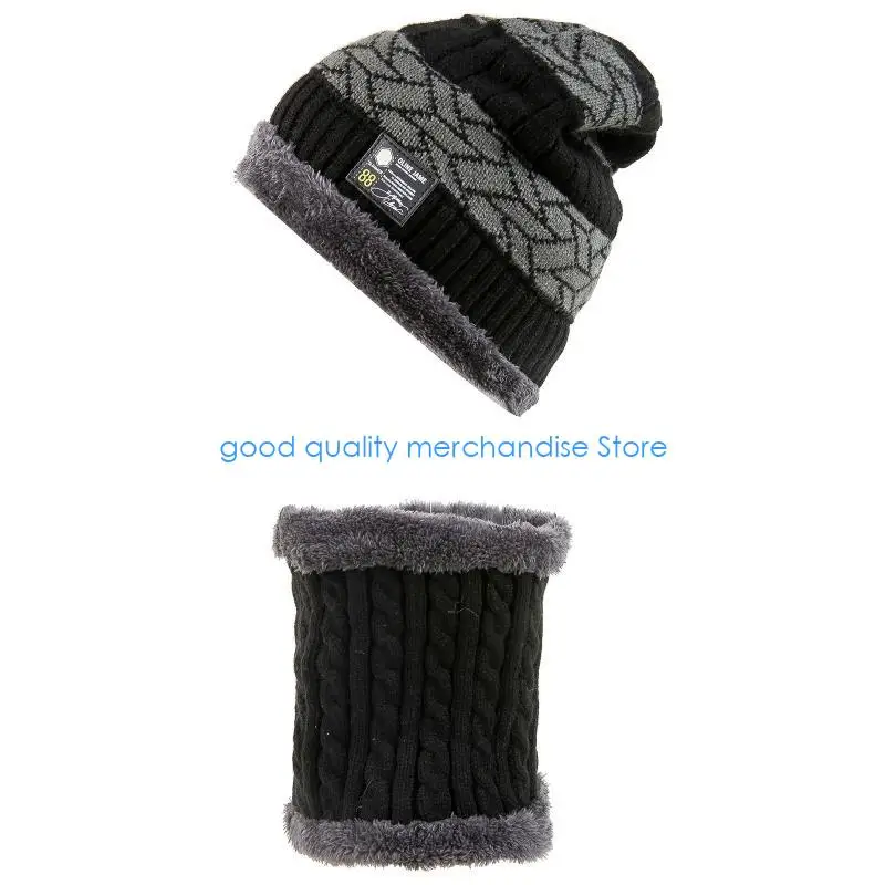 Y5JD الشتاء قبعة الرقبة أدفأ الرجال الصوف بطانة لتدفئة الرأس Skullies قبعة صغيرة الرقبة وا