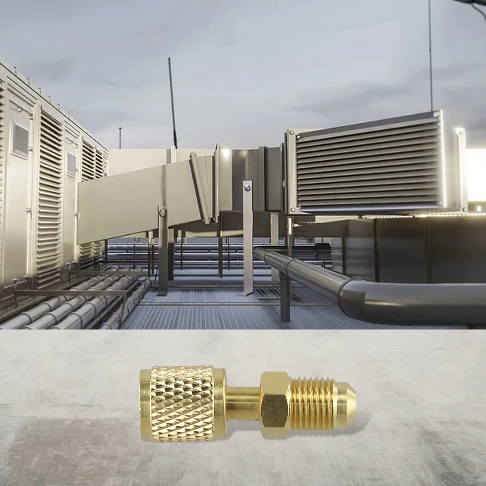 Male Adapter For R410 R32 R22 Gold Male 5/16 X F1/4 SAE Ergonomic Construction Features Sturdy Construction 1pc Adapter