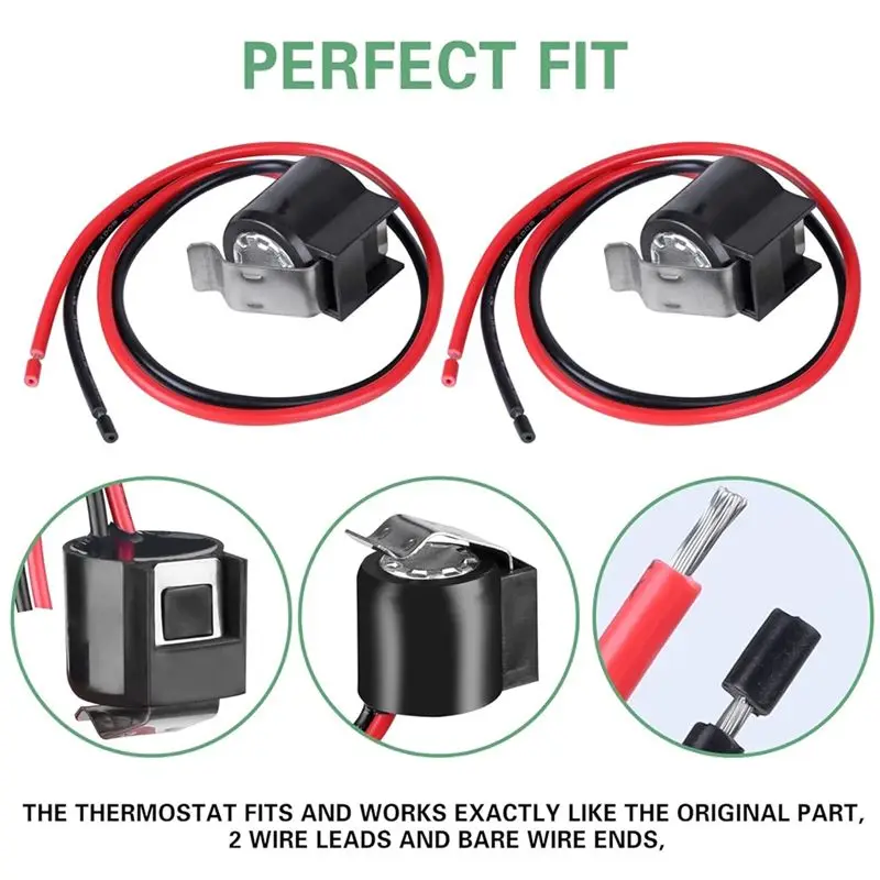 ترموستات تذويب الثلاجة W10225581، 2 قطعة ترموستات تذويب ثنائي المعدن AP6017375-BAAX