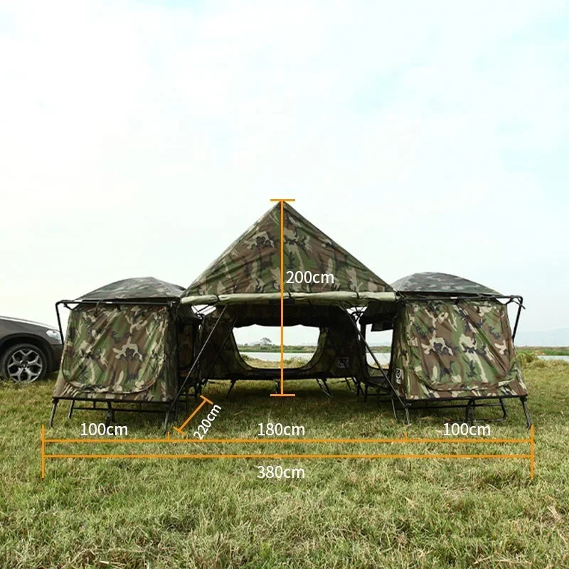 

Camping Off Ground Tent 6 Person Cot Tent Waterproof Portable Folding Easy to Set Up for Outdoors Traveling Fishing Hiking
