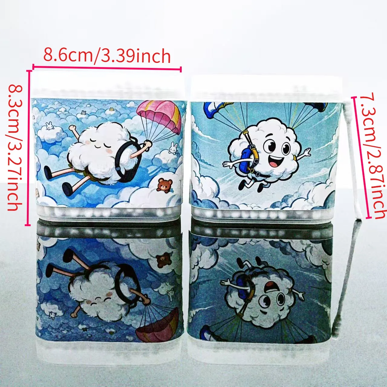200Pcs/400Pcs Skydiving-Themed Double-Ended Cotton Swabs, Thrill-Seeking Themed Cotton Swabs, White Spiral Cotton Swab Sticks