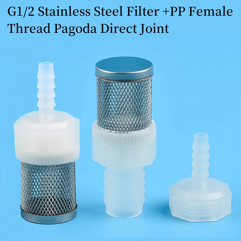 G1/2 4~20mm Hose Filter Water Pump Inlet Filter Garden Irrigation Water Pipe Joints Filter Stainless Steel Mesh Aquarium Filter