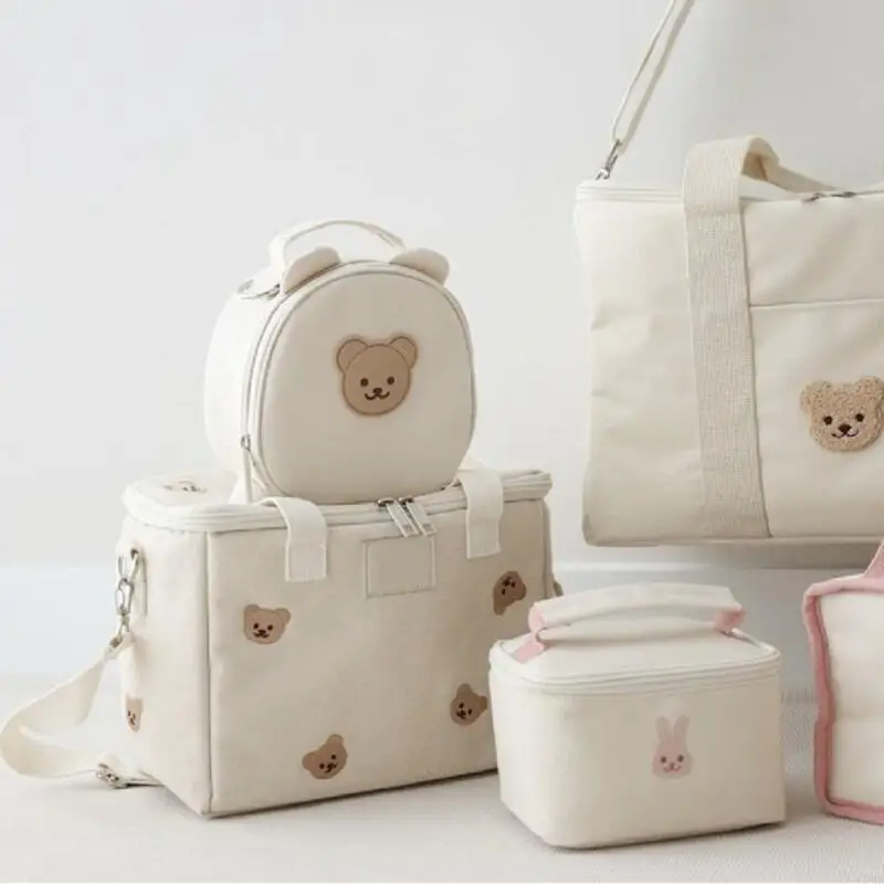CORB Practical Stroller Storage Bag Bear Rabbit Pattern Pram Hanging Bag Small Shouder Bag  Perfect for Parents on Moves