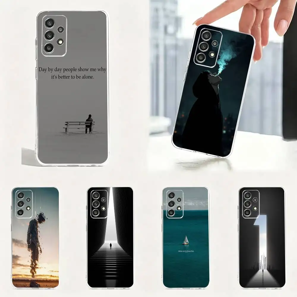 Dark S-Solitude Print  Phone Case For Samsung Soft Transparent TPU Case S25,S24,S21,S22,S23,S30,Ultra,S20,Plus