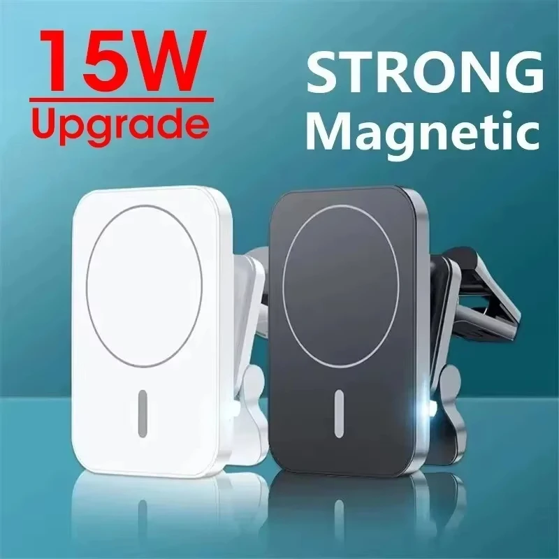 

15W Fast Magnetic Wireless Charger for Car Air Vent Phone Holder Mount Compatible with For iPhone 12 13 14 Pro Mini Max Safe