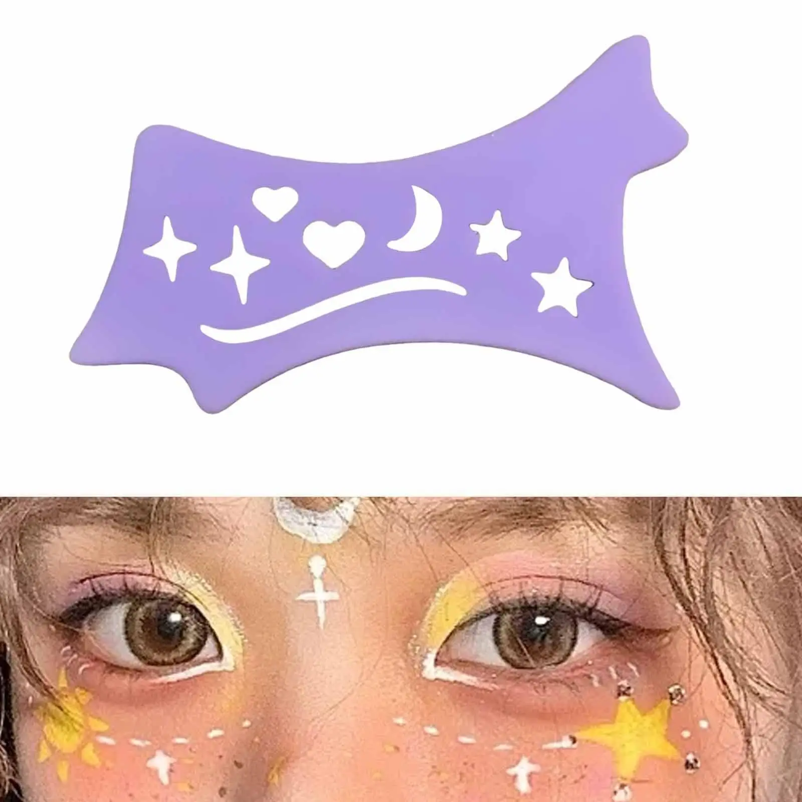 Plantillas de delineador de ojos de silicona flexibles, asistente de maquillaje multifuncional para aplicación de sombra de cejas y lápiz de ojos