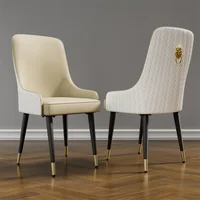 LUVODI Dining Chairs Set of 2 Luxury Microfiber Leather Leisure Chair with Lion Knocker Kitchen Table Chairs for Restaurant 3
