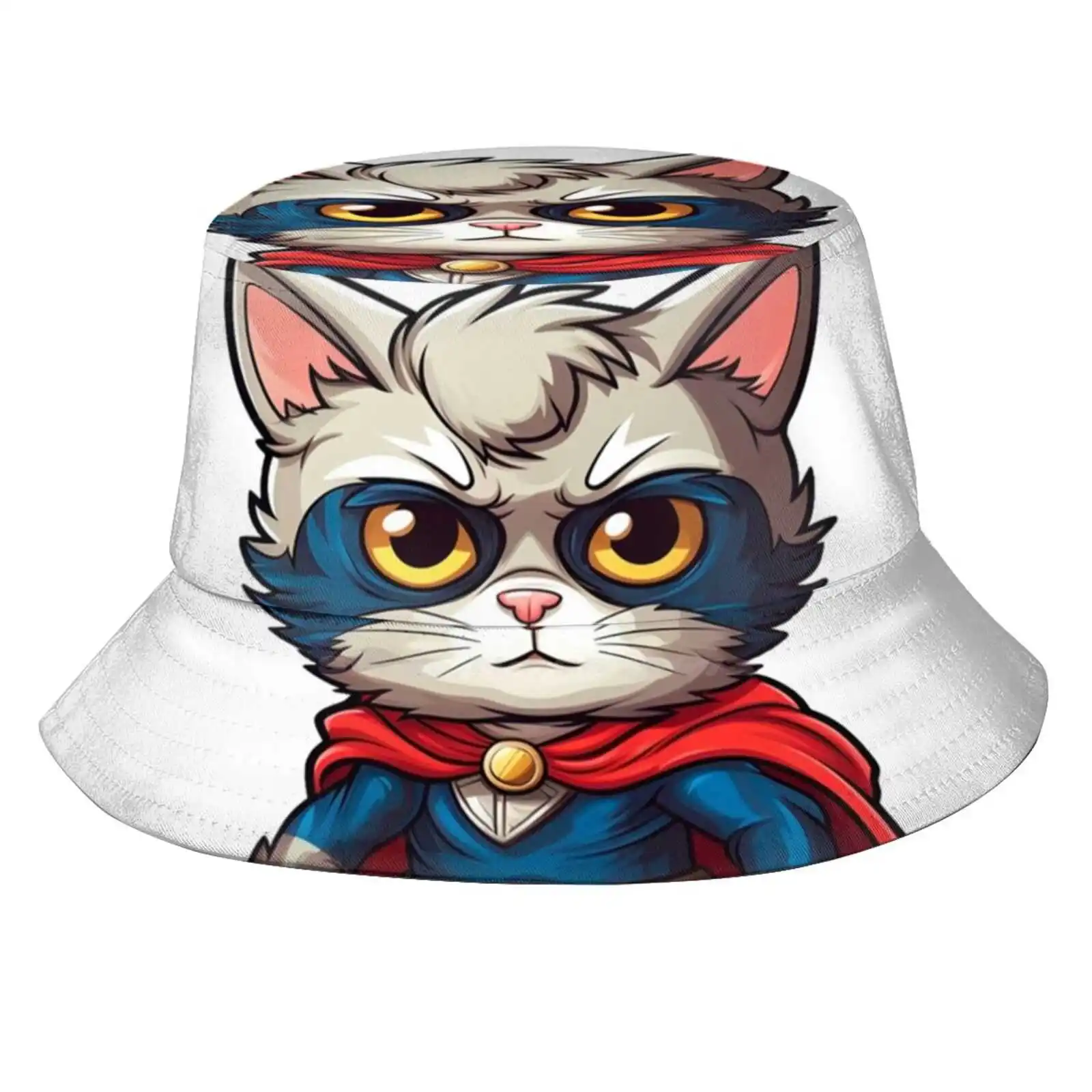 Super Kitty Sun Cap Fisherman Hat Bucket Hats Cat Tumblr Merchandising Store Mobile Case Animalist Tiger Pencil Bear Eagle Son