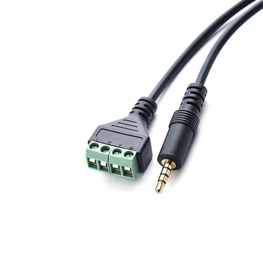 3.5mm TRRS Male to 4-Core Stereo AV 4 Screw Terminal Balun Connector Cable Speaker Cable Adapter view 2