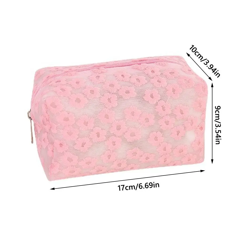 Large Capacity EVA Pen Bag Flower Pattern Waterproof Makeup Bag Lightweight Solid Color Toiletry Bag Home