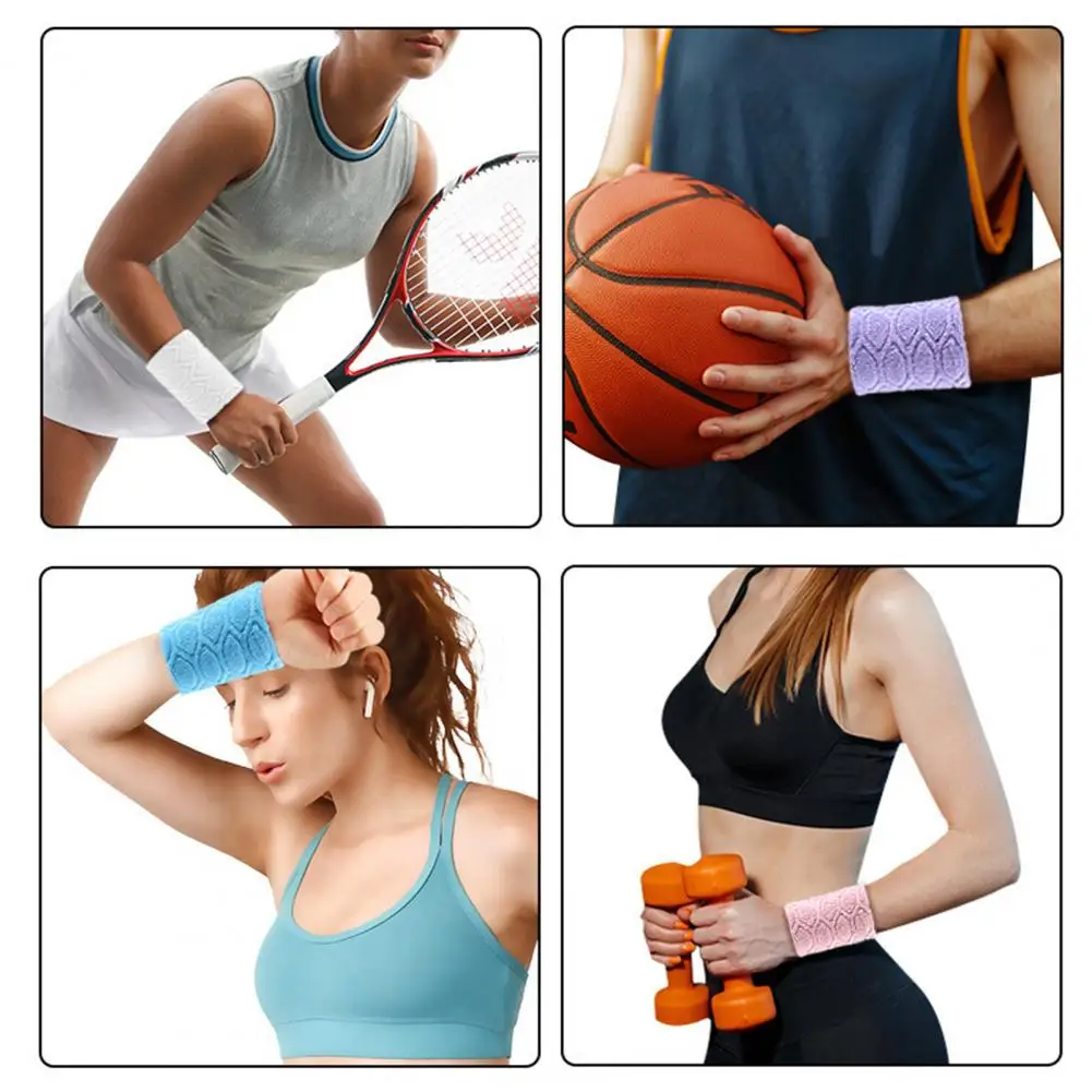 Sports Wrist Guards Wear-resistant Wrist Protector Sports Sweatbands Wristbands Elastic Sweat-absorbing Bracelets for Tennis