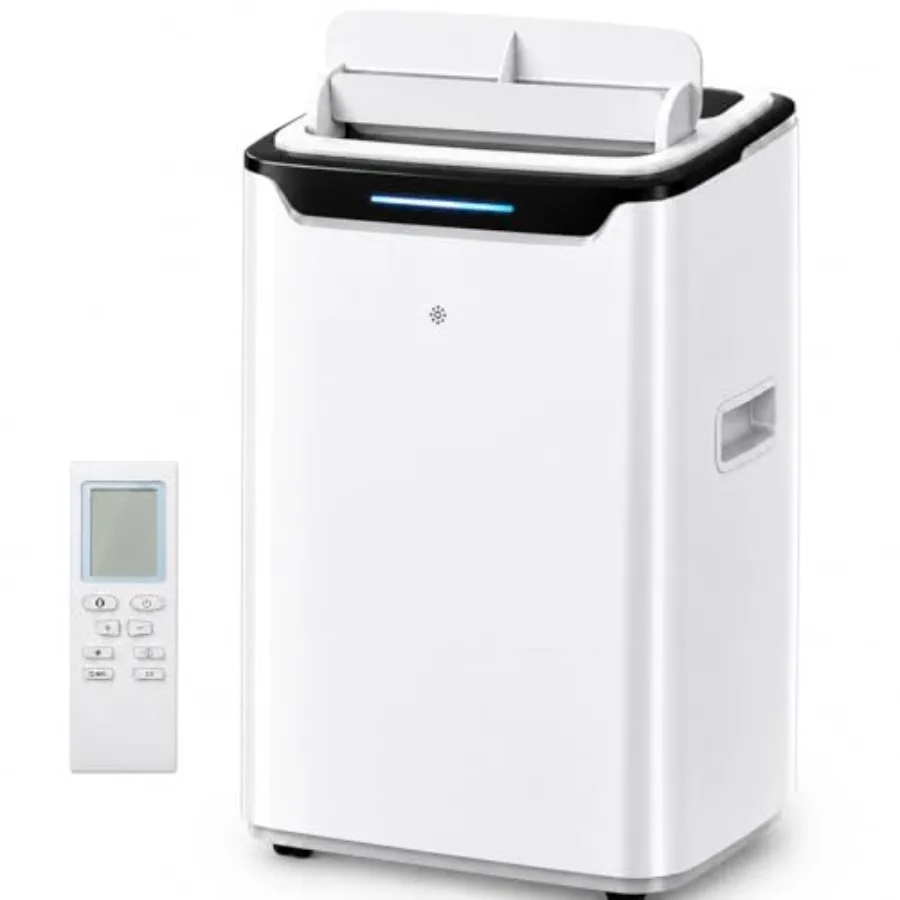 

Portable Air Conditioner for bedroom/apartment/living room, 14000 BTU fast cooling up to 700 sq.ft, white plastic unit with ene