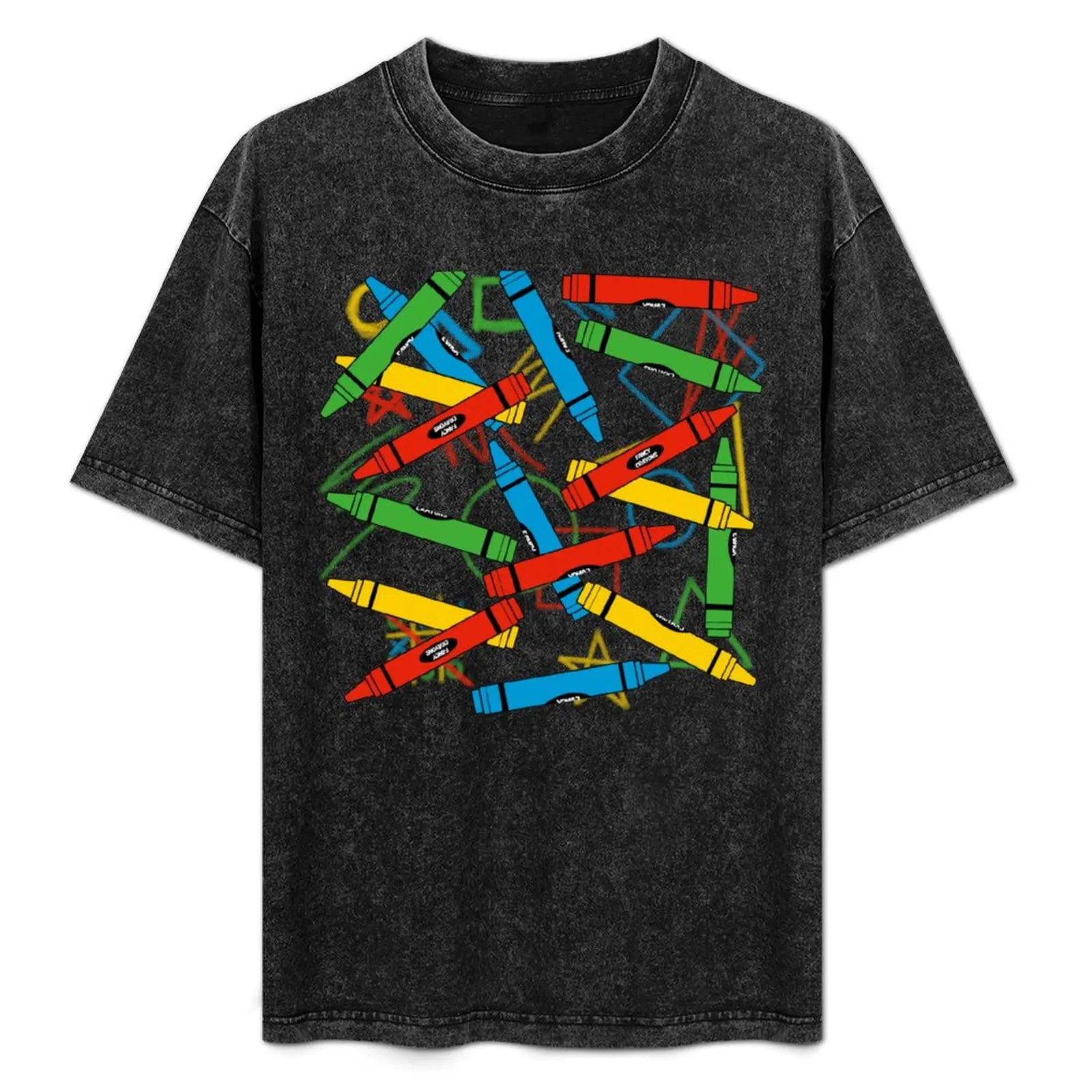 

Fancy Crayons - with doodles T-Shirt Trendy Pattern T-Shirt for Men