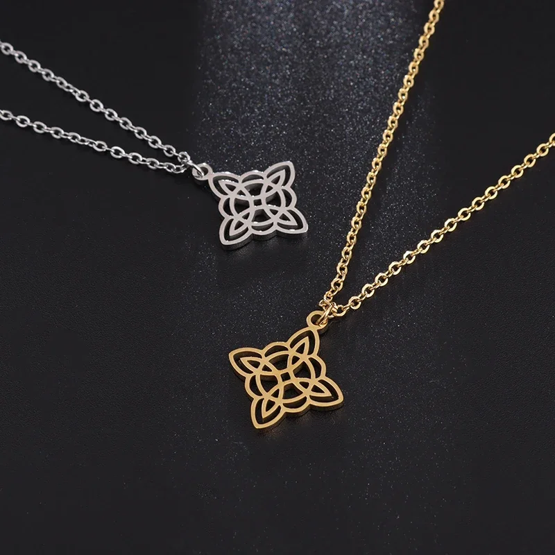 Stainless Steel Witchcraft Witch's Knot Necklace Women's Charm Irish Knot Necklace Party Jewelry