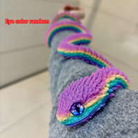Action Figure 3D Printed Snake Articulated Bush Viper Toy-Dragon Snake Integrated Joint Mobility Statue Ornament Home Decor Gift