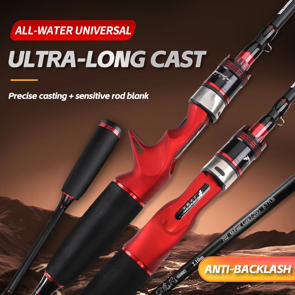 FISHINGFANS 2.1m 2.4m casting 7-20g 8-17lb Medium M Power Fast