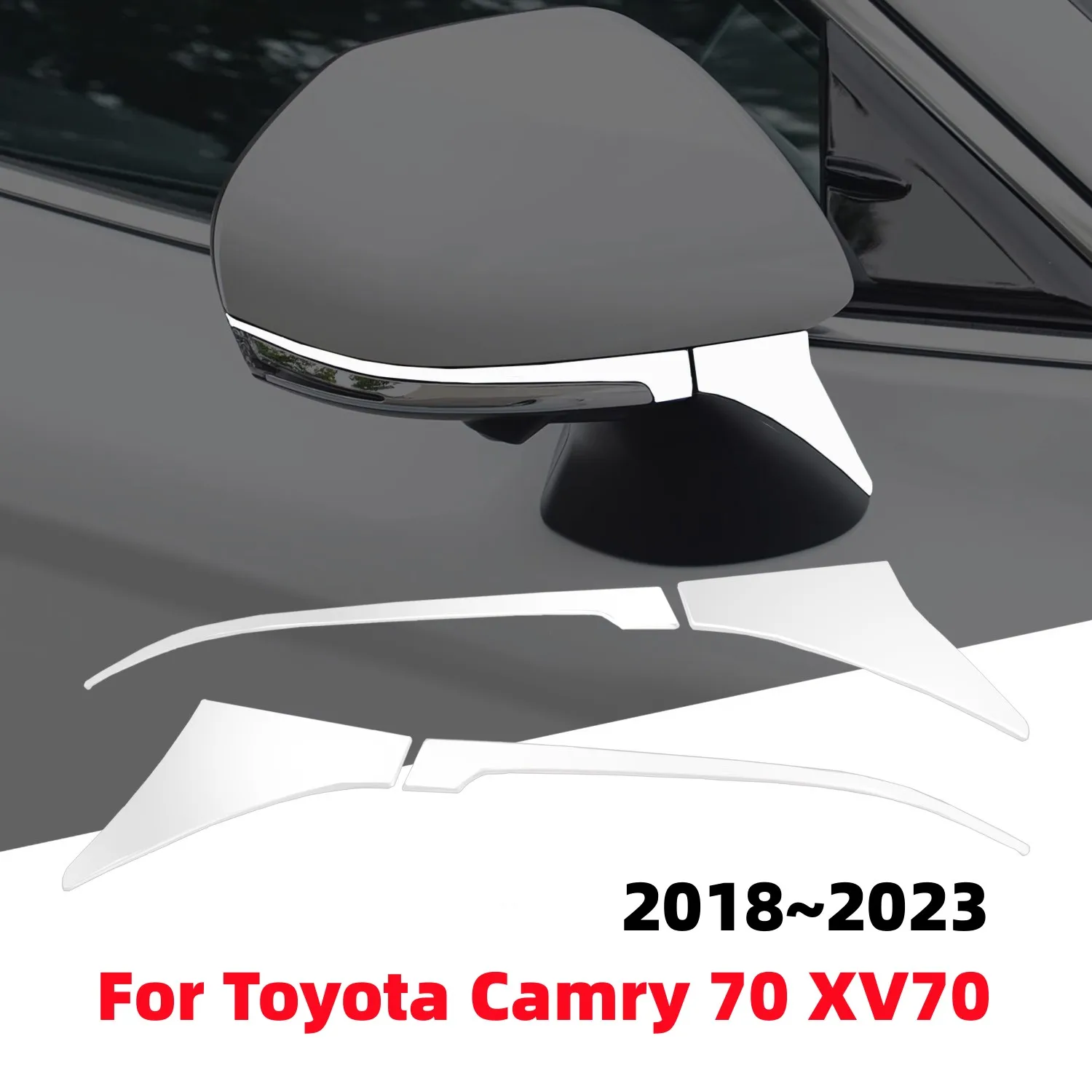 

For Toyota Camry 70 XV70 2018~2023 Hybrid Car Rearview Mirror Frame Bright Bar Anti-scratch Protect Strip Decoration Accessories