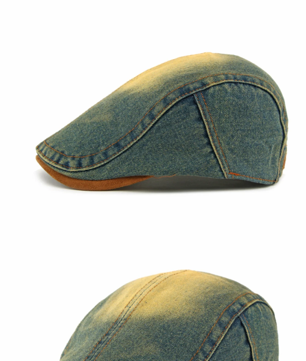 HT5042 Baskenmützen für Männer und Frauen Vintage Künstler Maler Baskenmütze Neue Frühling Sommer Herbst Ivy Flachmütze Herren Damen Denim Baskenmütze – Detail 11