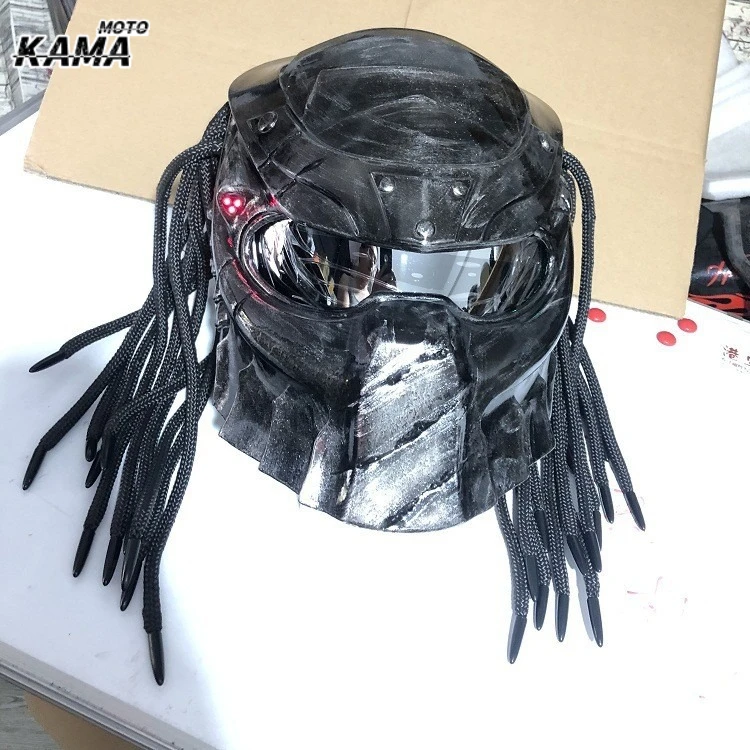 

Racing Full Coverage of Carbon Fiber Predator Helmet Motorcycle Retro Motorcycle Cool Full Helmet DOT ECE Certified Capacete