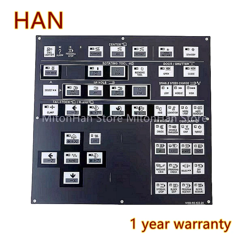 

New For 9100-92-122-20 Hitachi CNC Lathe Machining Center Operation Panel Button Keyboard Film