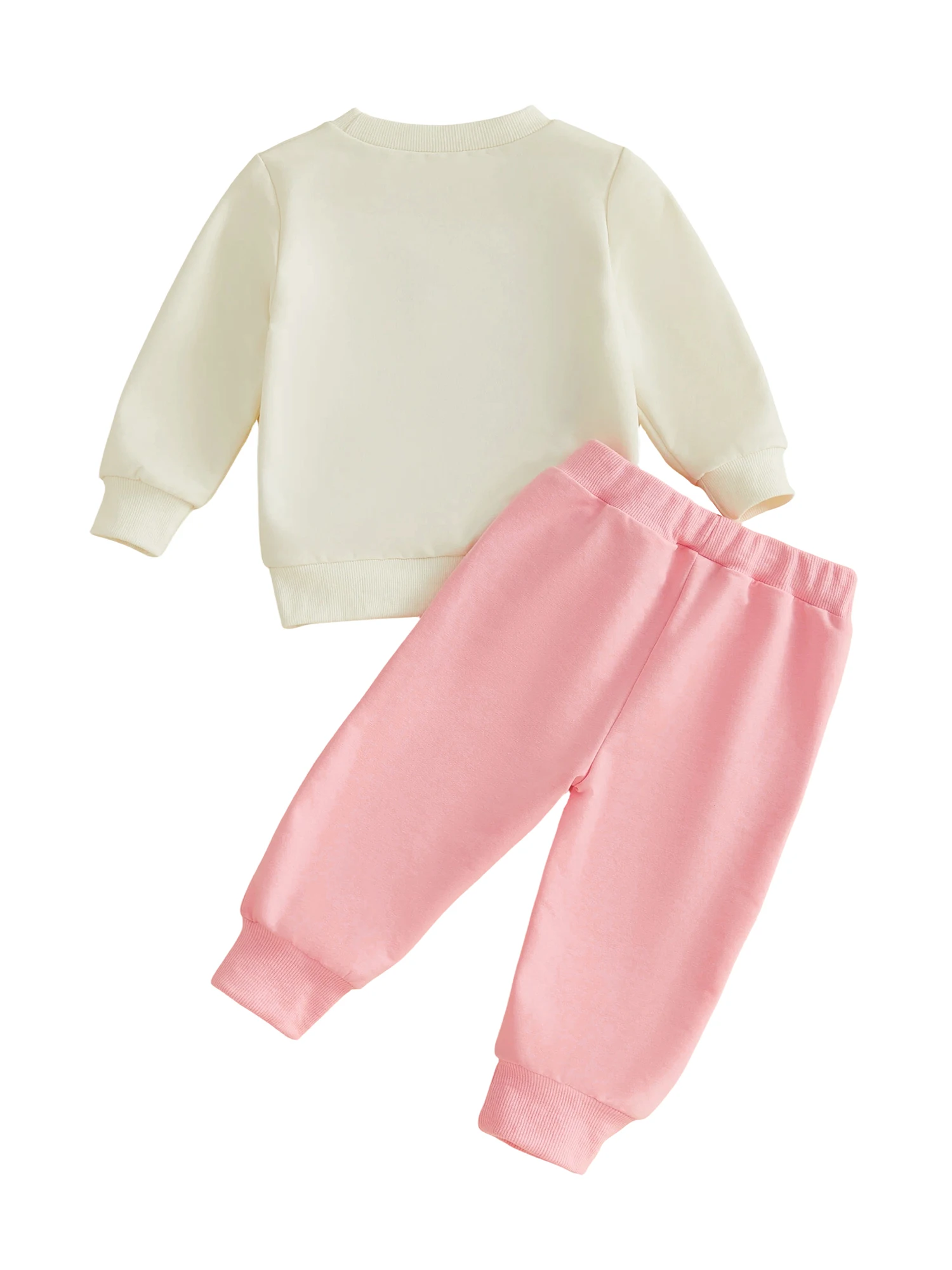 

Toddler Girl 1st Birthday Set Adorable Long Sleeve Crew Neck Embroidered Letters Bow Sweatshirt with Matching Sweatpants Cute