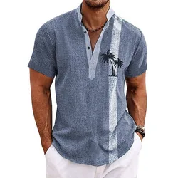 Chemise hawaïenne à manches courtes pour hommes, imprimé AMP 3D, chemisier de plage, t-shirt respirant, chemise Henley, vêtements pour hommes, nouveau, 2023