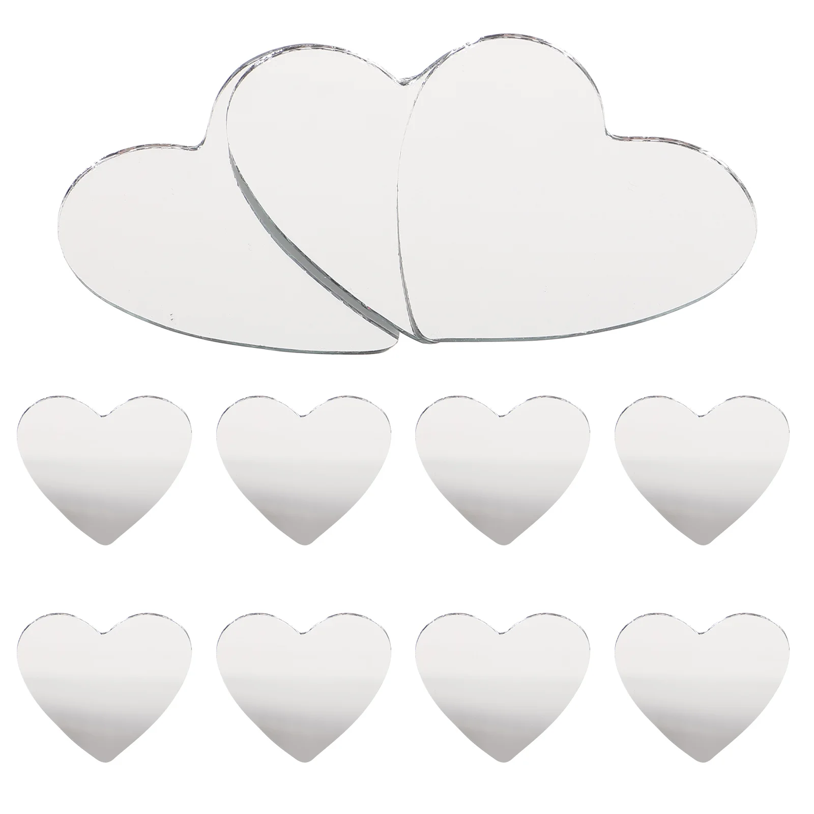 

20 Pcs Alloy Mirror Wall Stickers Decor Make up DIY Lens Mini Small Heart