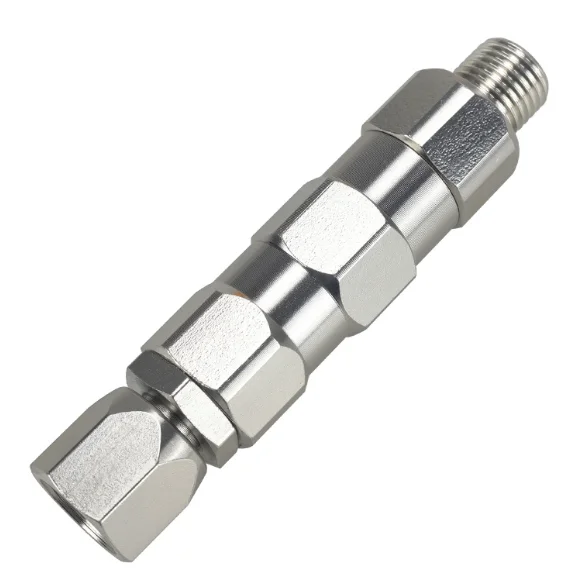 Stainless Steel Swivel Rotary Joint with Built-in Filter for Airless Sprayer Hose 12.7mm ID Prevents Kinking and Clogging