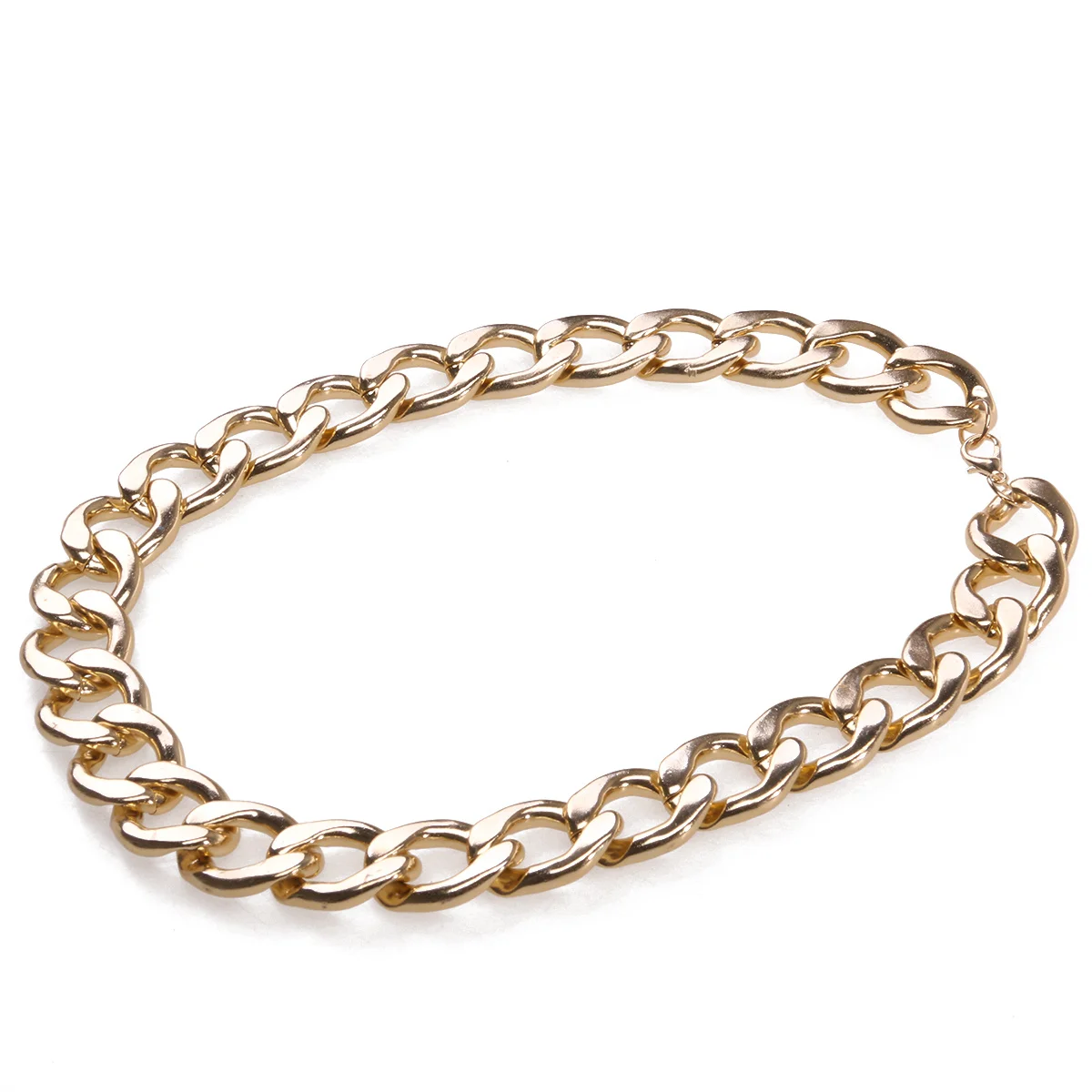 

60cm Hip Hop Chunky Chain Necklace Gold Tone Stylish Lightweight Jewelry for Men Women Hip Hop Necklace