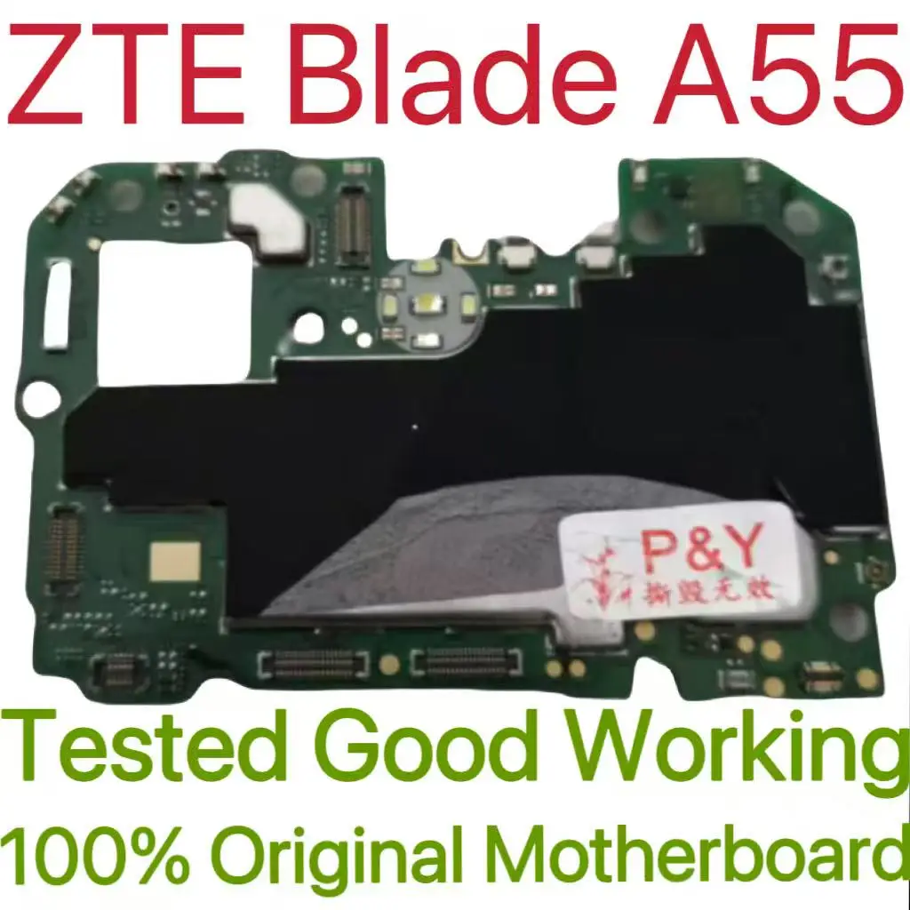 Placa base Original desbloqueada versión Global para ZTE Blade A55, placa de circuito probado, placa lógica principal para ZTE Blade A55
