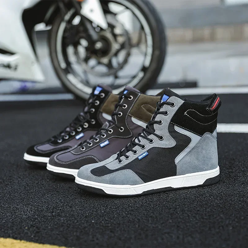 Bottes de moto tout-terrain pour hommes, chaussures de vélo de course, équipement de course de cycliste, conduite antichoc, respirantes, durables, confortables