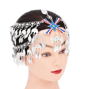 Accesorios para el cabello del cinturón asirio plateado Pendientes para mujeres Asiria Asiria Colorida Colorida Lea de lámina Joya de joyería 8 mejores ventas de bandera asiria - №2