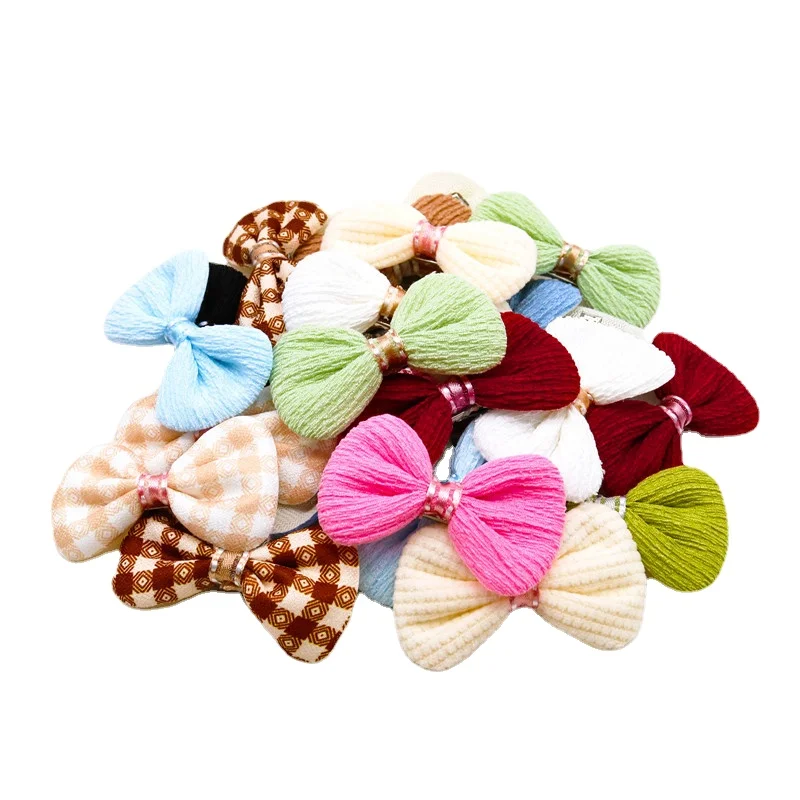 Cute Pet Dog Hair Clips Puppy Solid Color Bow Hairpin Pet Cat Dog Hairpin Boutique Pet Bow Hair Accessories Multicolor