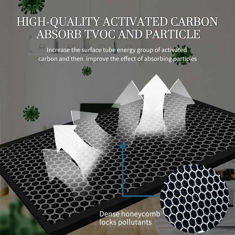 Custom Made FY2422 FY2420 for Philips Air Purifier AC2882 AC2887 AC2889 AC3822 HEPA & Activated Carbon Filters 367*281*50mm/10mm