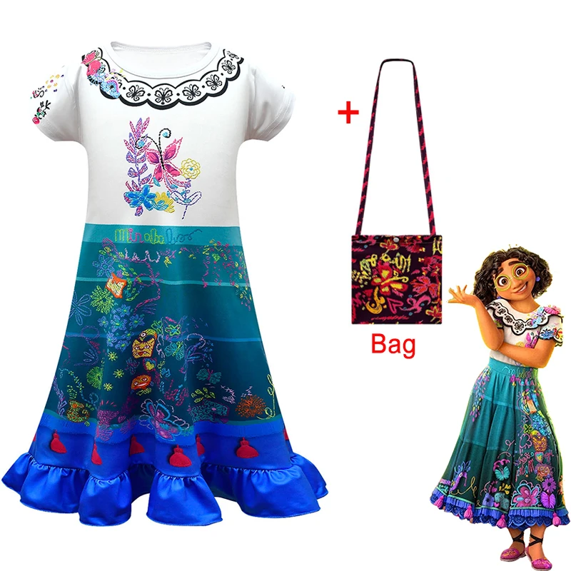 Baby Girls Encanto Dress Mirabel Cosplay Cotton Nighties Night Tops Nightwear Kids Evening Princess Dresses Christmas nightgown