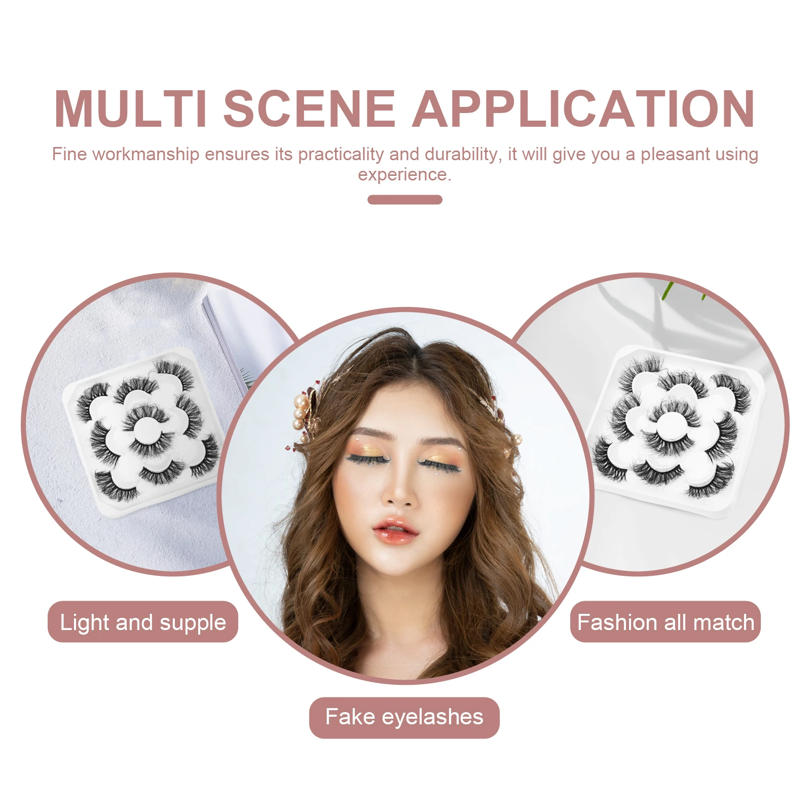 

5 Pairs 25mm Artificial Eyelashes Reusable Natural Long False Lashes Extensions Furry Style Women Beginners Gifts