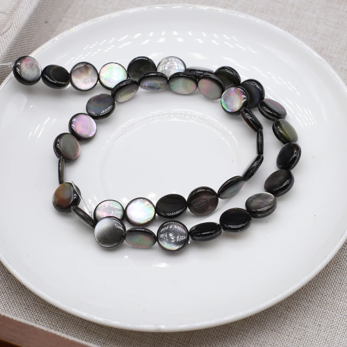 

10x10mm Big Black Round Shell Natural Freshwater Bead Exquisite Women Jewelry Making DIY Necklace Bracelet Earrings Accessory