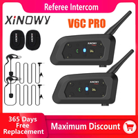 XINOWY V6C New Full Duplex 1200M Football Referee Arbitration Earhook Bluetooth Intercom Monaural Earphone Headset Headphone