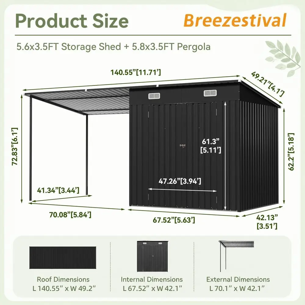 Outdoor Storage Shed amp Hardtop Gazebo Combo