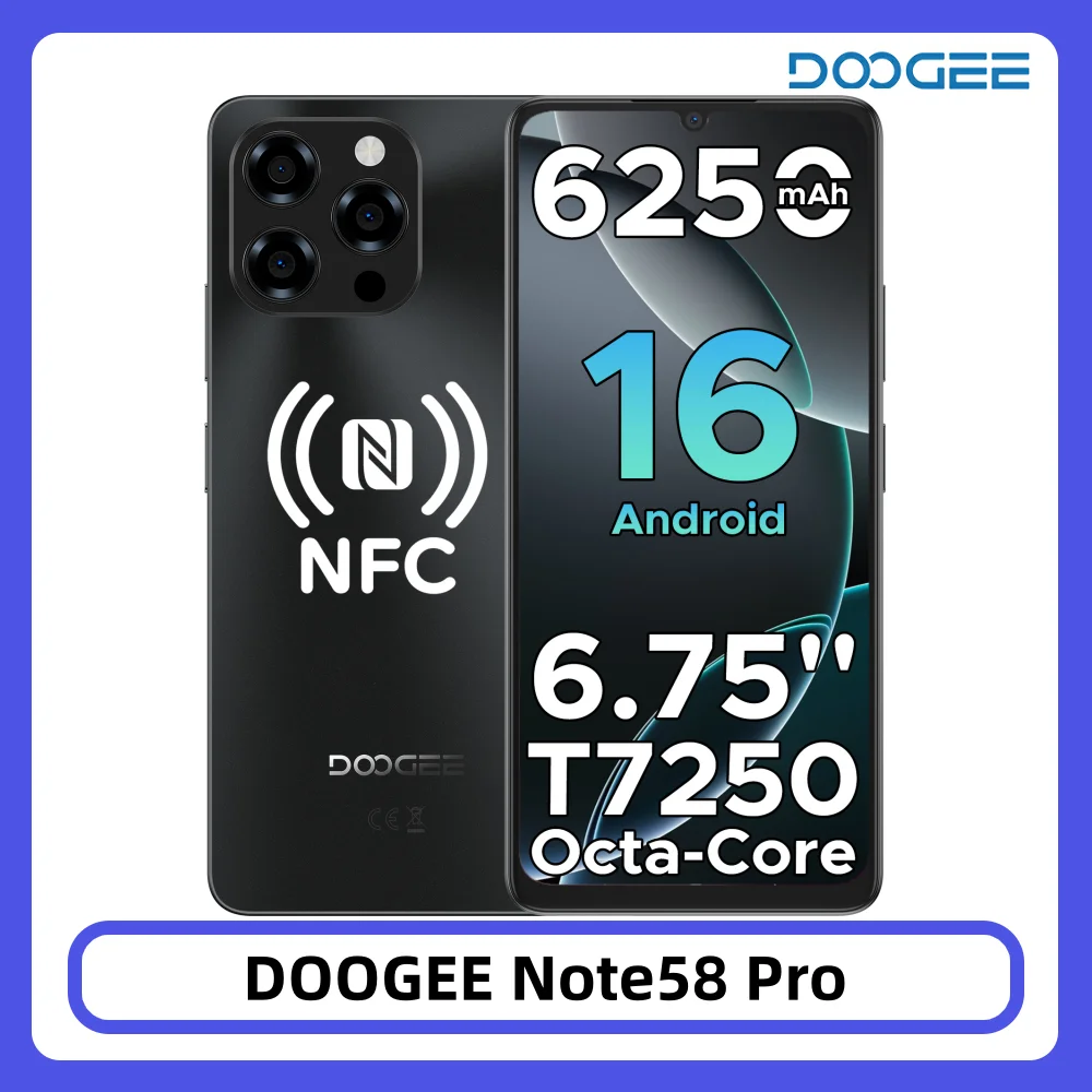 DOOGEE Note58 Pro Smart Phone Android16  32GB 256GB 6.75