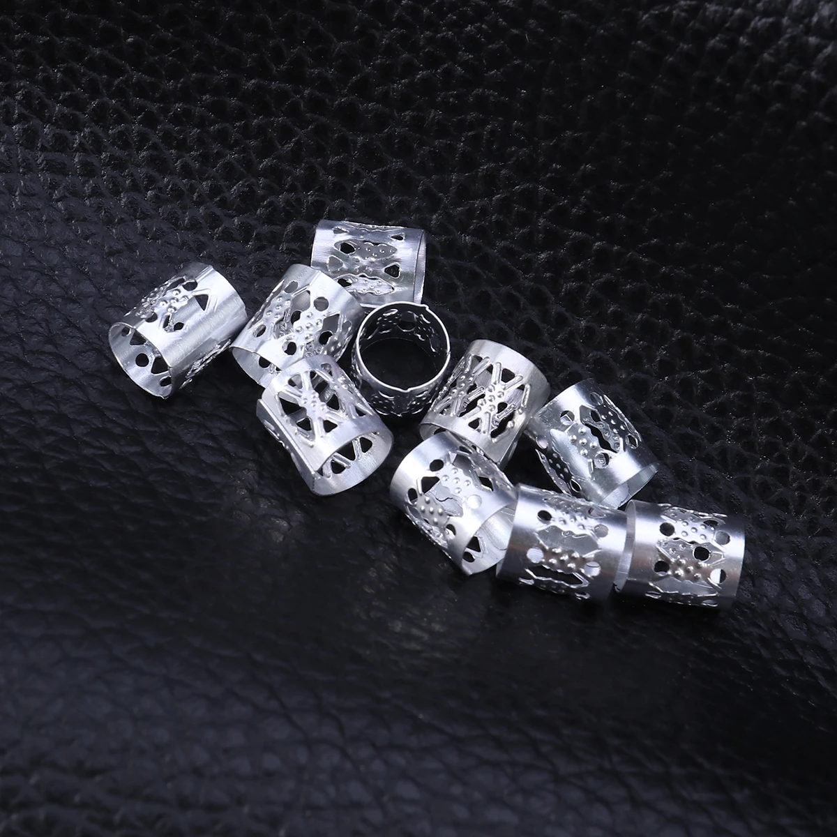 

10 Pcs Dreadlock Rings Accessories 8mm Diameter 10mm Length Aluminum Flexible for Braids Twists Hair Cuffs Beads Suitable All