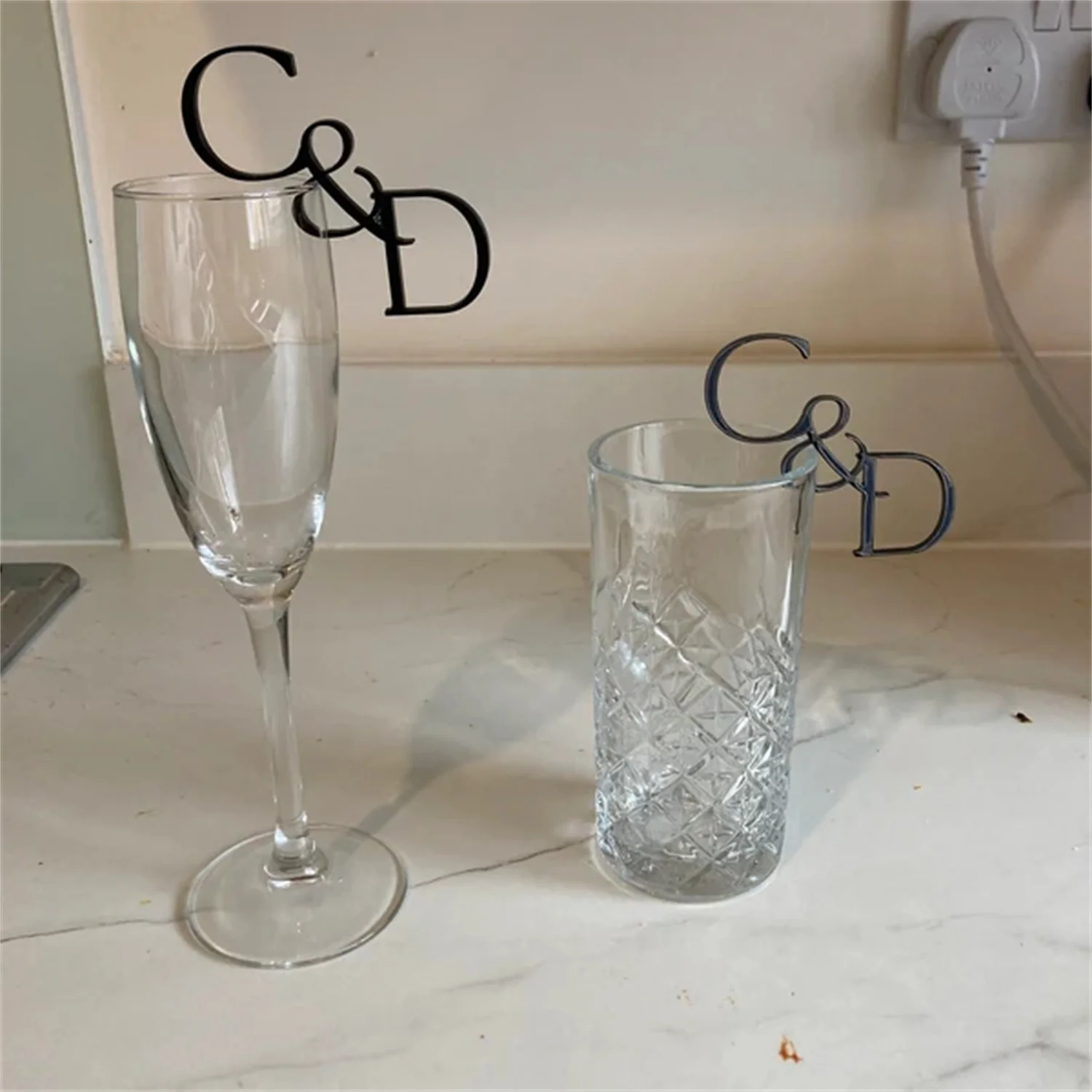 30/50/100 قطعة من علامات المشروبات الأولي المخصصة: سحر كوكتيل الزفاف الأنيق #3