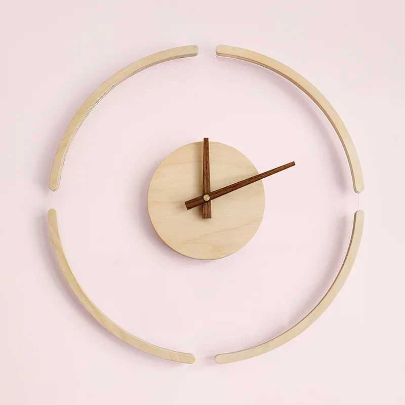 Creative Wooden Wall Clock for Kids Rooms, Nordic Minimalist Wall Clocks, Home Decor, Living Room Decorations, 14in