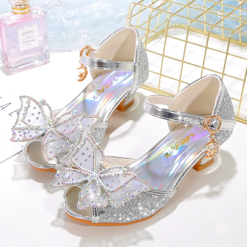 

Girls Cinderella Shoes Kids Party Princess Dress Leather Wedges Girls Snow Queen Slip On Sandals Wedding Heel Ballerina Flats 구두