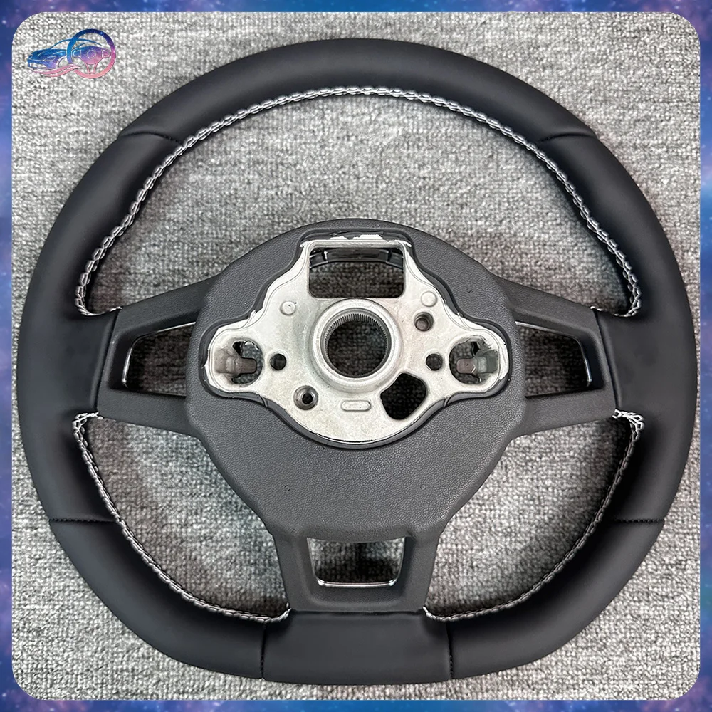 For Golf 7 MK7 Hollow Button Frame Real Leather Steering Wheel Cover Trim For VW Golf 7.5 MK7.5 Accessories