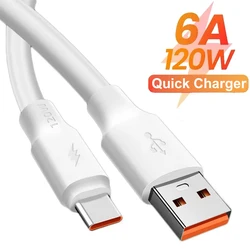 6A Quick Fast Charger ,USB to Type C Cable ,PD 120W Super Fast Charging Data Cord ,Power Bank For iPhone 15 Plus Pro Xiaomi