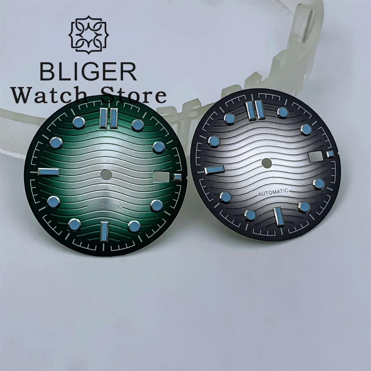 BLIGER 31mm Gradient Colo Dial Date Window Blue Luminous Gradient Black/Blue/Green/Grey  Fit NH35 NH36 Automatic Movement