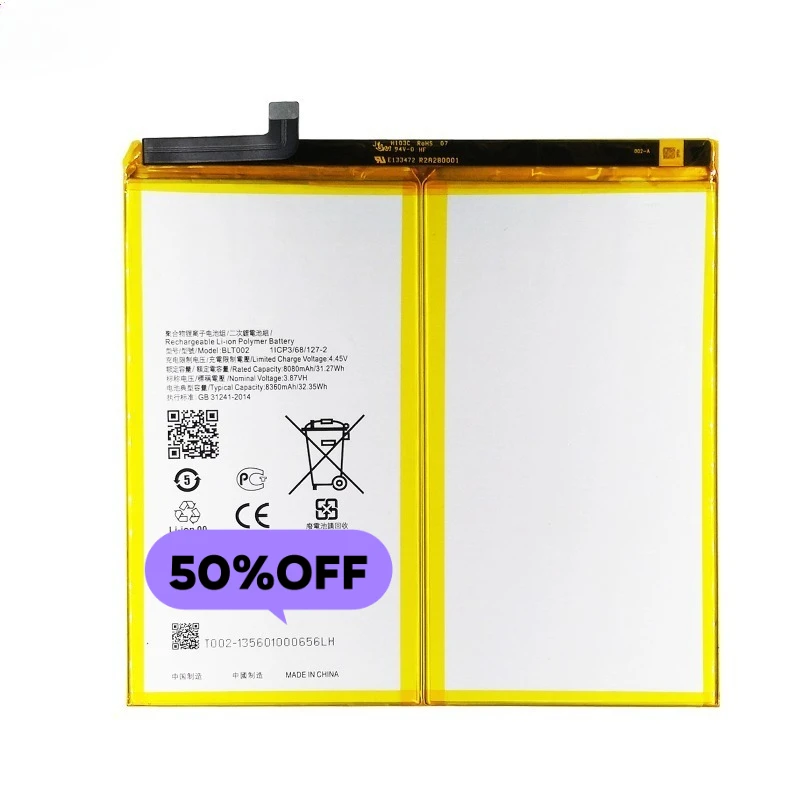 BLT002 for OPPO Pad 11 Inch, Tablet Battery High Quality High Capacity Battery Replacement Bateria Grade A Cell with Tools