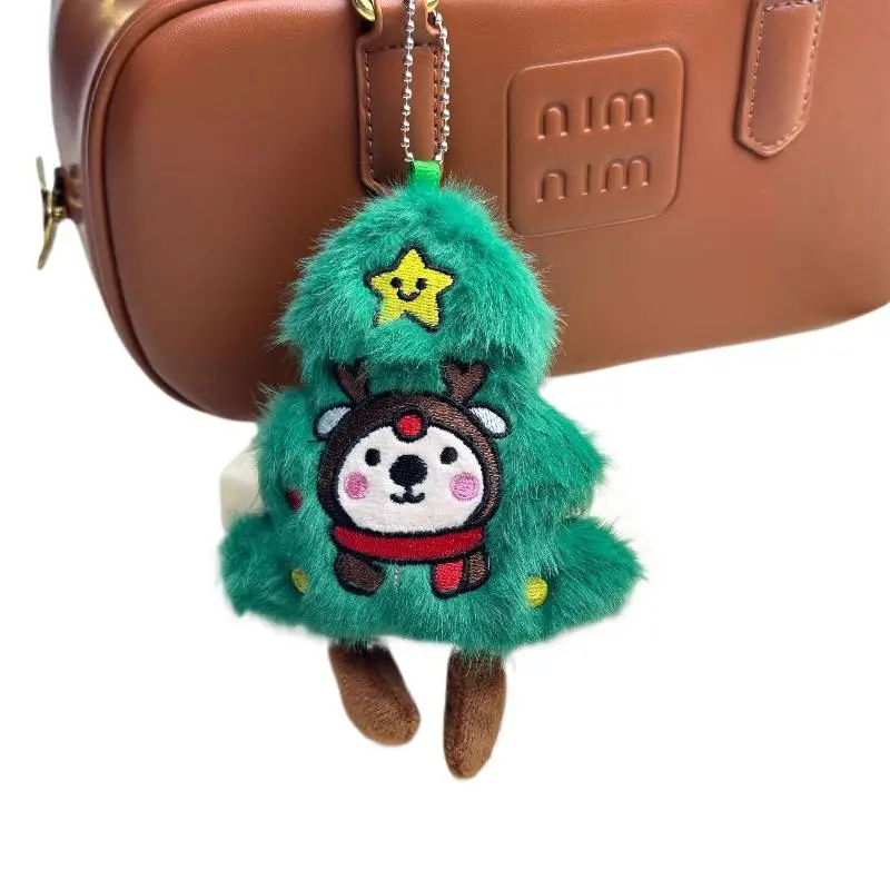 Leuke cartoon pluche kerstboom pop hanger creatieve rugzak hangend ornament decoratief
