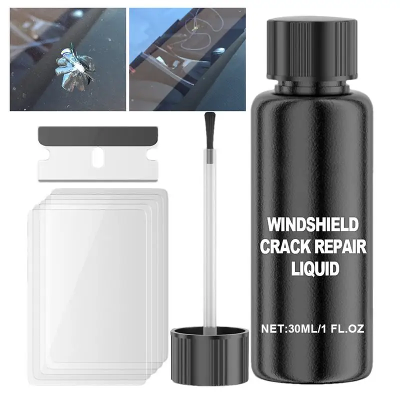 

Glass Repair Kit Windshield 30ml Chipped Windshield Repair For Auto Automotive Nano Fluid Long Lasting Windscreen Tool For Car